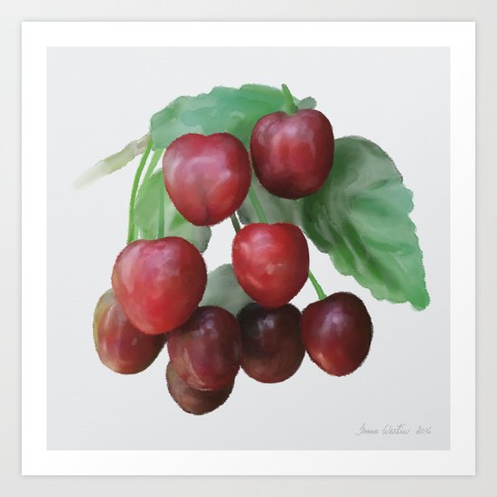 Sour Cherry, watercollor Art Print