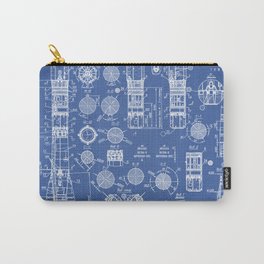 Soviet rocket blue patent Carry-All Pouch