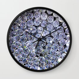 Pale Blue Crystals Wall Clock
