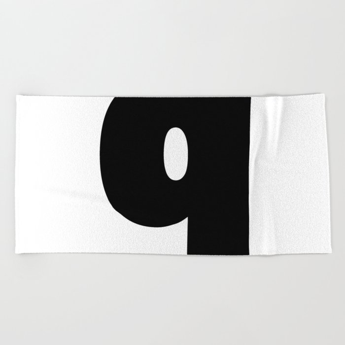 q (Black & White Letter) Beach Towel