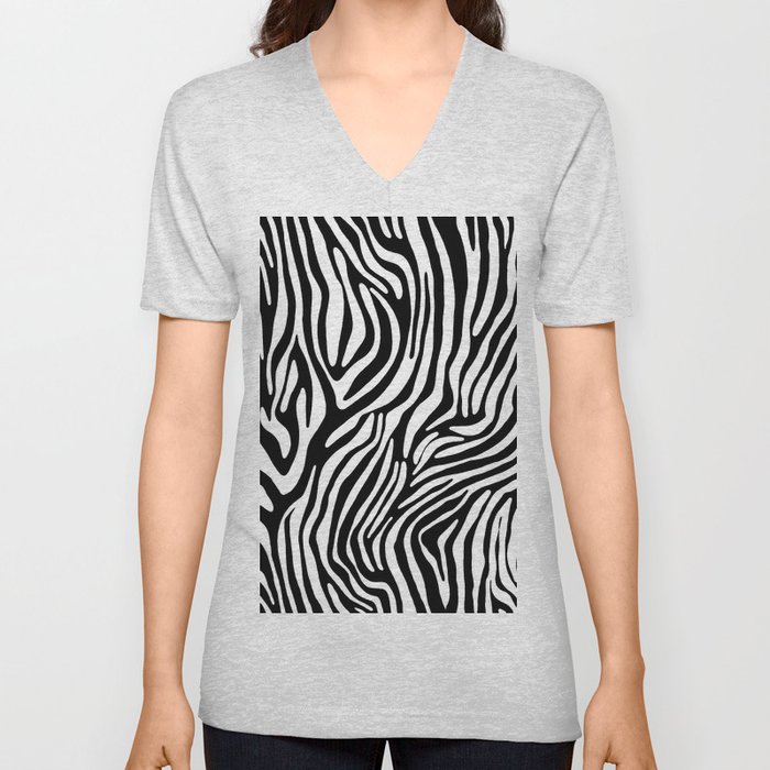 Animal print. Zebra/Tiger ornament. Seamless pattern. V Neck T Shirt