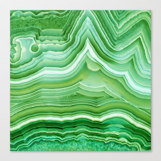 Agate crystal green Canvas Print