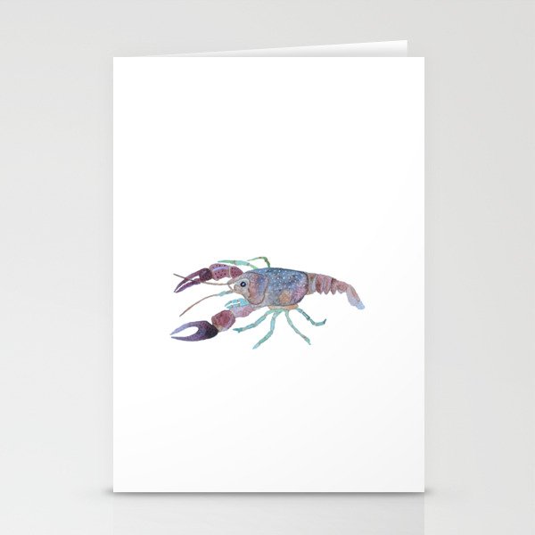 Watercolor Crayfish Stationery Cards