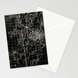 Joliet, USA - black and white city map Stationery Card