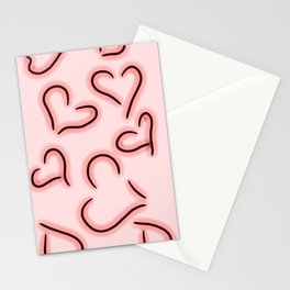 Cute Hearts Red Stationery Card