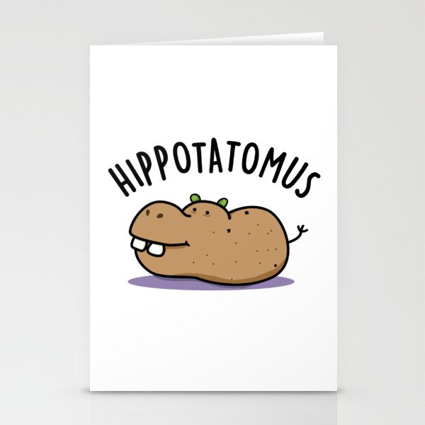 Hippotatomus Cute Hippo Pun Stationery Cards