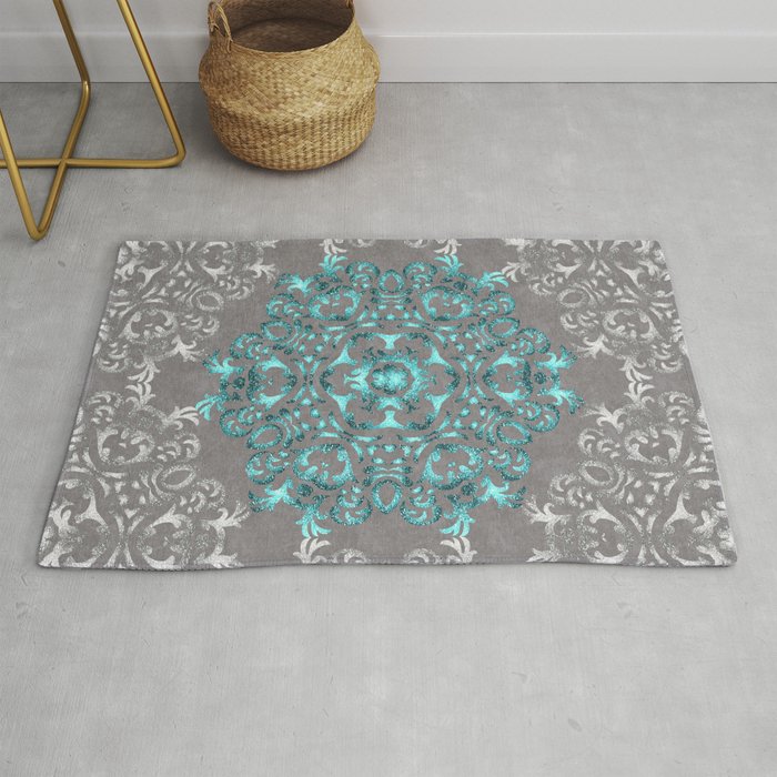 Mandala Pattern with Glitters Rug