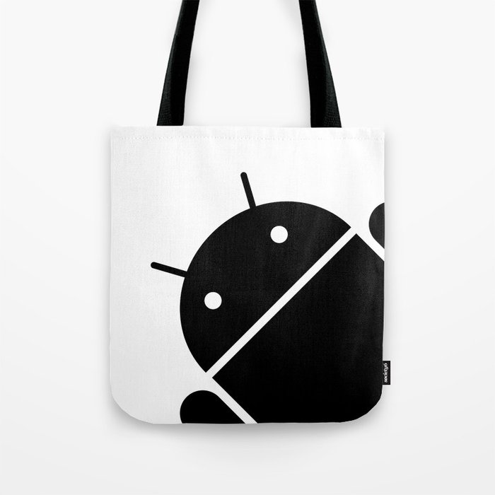 Black Android robot Tote Bag