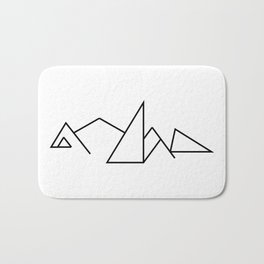 Seven Summit Mountains (Geographic Line Art) Bath Mat | Climb, Outline, Line Art, Adventure, Triangle, Black And White, Mountain, Simple, Outdoor, Achievement 