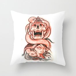 As Above, So Below - Red Pencil and Ink sketch Throw Pillow