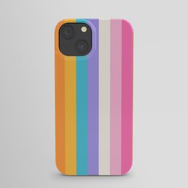 Neon Rainbow Stripes iPhone Case