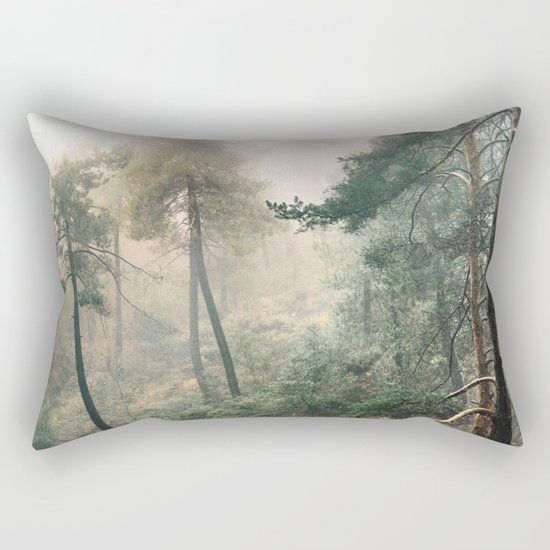 "Into the woods". Wandering into the fog Rectangular Pillow