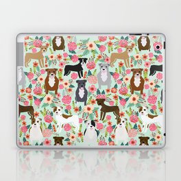 Pitbull florals mixed coats pibble gifts dog breed must have pitbulls florals Laptop Skin