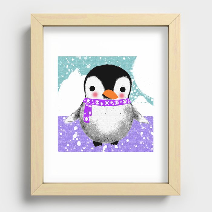 Baby Penguin Recessed Framed Print
