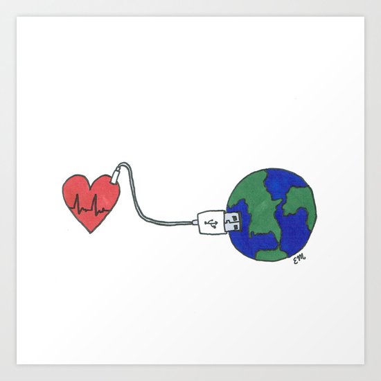 World and Love Art Print