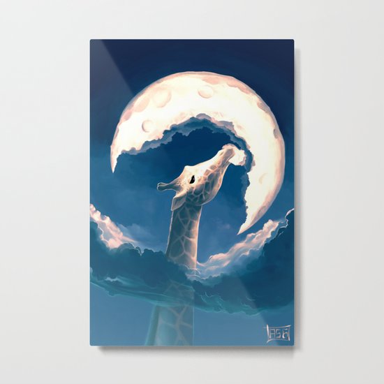 La fable de la girafe Metal Print