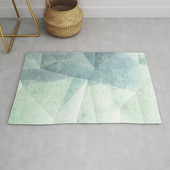 Frozen Geometry - Teal & Turquoise Rug