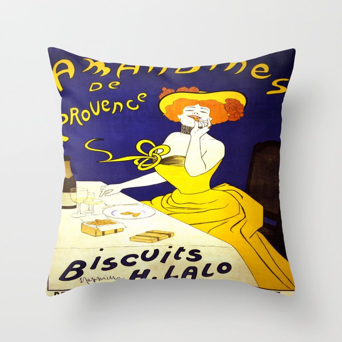 Vintage poster - Amandines de Provence Throw Pillow