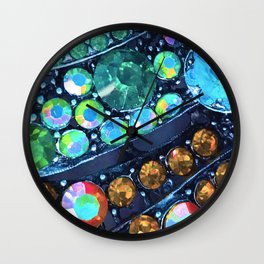 Blue, Green and Gold Jewels Art Design Wall Clock | Goldjewels, Jeweledartsydesign, Graphicdesign, Sparklingjewels, Greenjewels, Colorfuljewels, Luxuryjewels, Colorfuljewelry, Close Upjewels, Bluejewels 