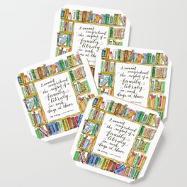 Family Library Bookshelf Mr Darcy Coaster
