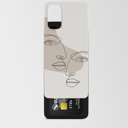 abstract face line art  Android Card Case