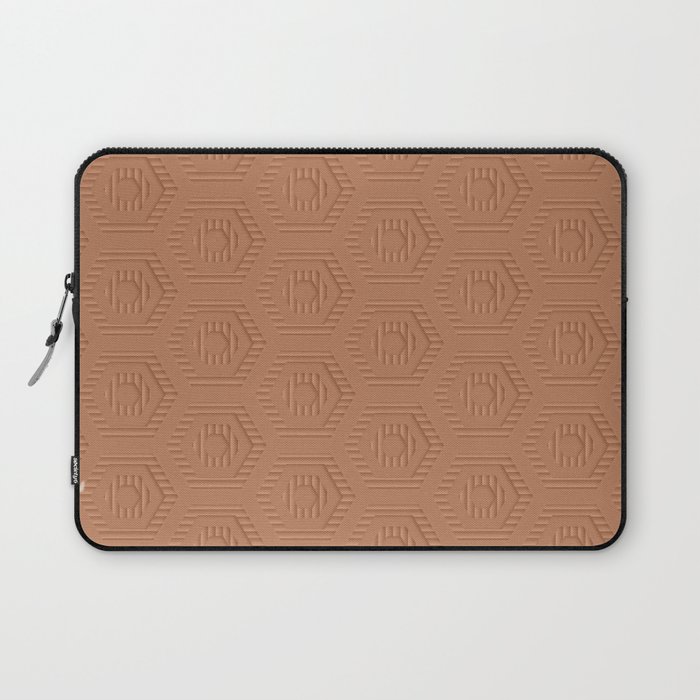 Red Earth Abstract Hexagon Geometric  Laptop Sleeve