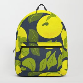 Mid-Century Modern Yellow Yuzu Fruit On Navy Backpack