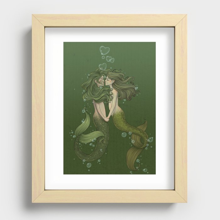 In the Stormy Deep Recessed Framed Print