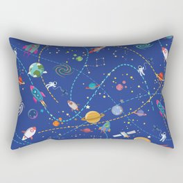 Space Rocket Pattern Rectangular Pillow
