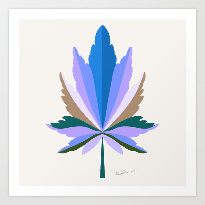 Autumn leaf - violet Art Print