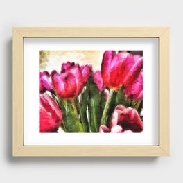 Marie's Pink Tulips Recessed Framed Print