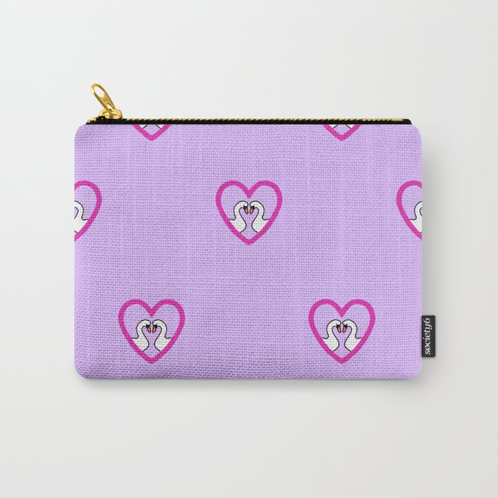 Swan Heart Pattern Carry-All Pouch