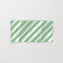 [ Thumbnail: Dark Sea Green & White Colored Lines Pattern Hand & Bath Towel ]