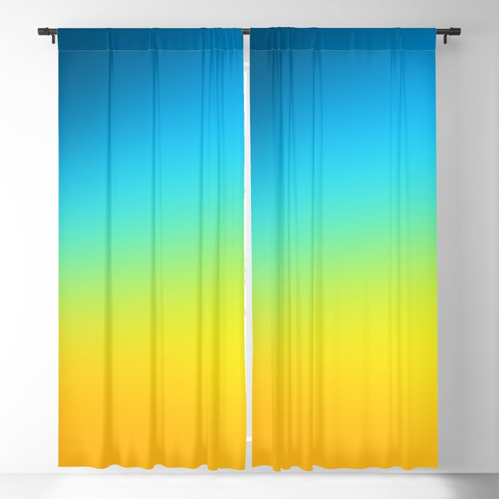 Navy Blue To Golden Yellow Gradient Blackout Curtain