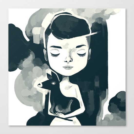 audrey pet deer Canvas Print