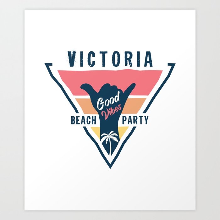 Victoria beach party Art Print