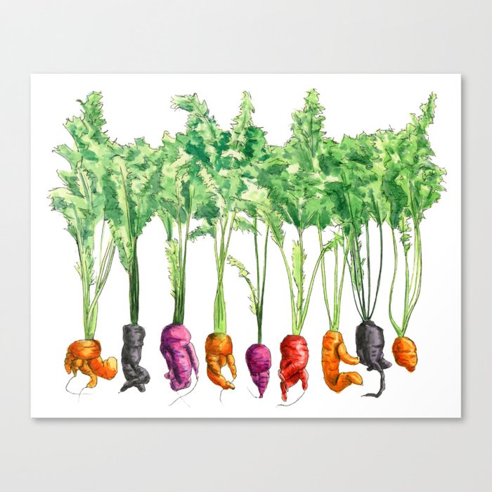 Funky Vegetables Canvas Print