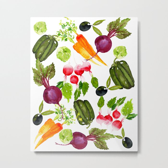 Mixed Vegetables Metal Print