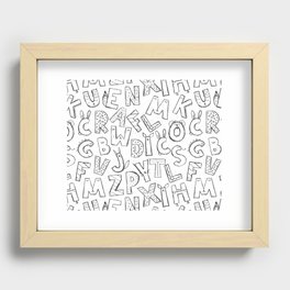 cute alphabet letters pattern Recessed Framed Print