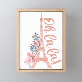 Oh La La - Eiffel Tower Paris France Framed Mini Art Print