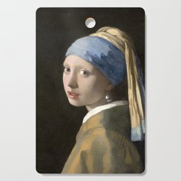 Johannes Vermeer’s Girl with a Pearl Earring (ca. 1665) Reproduction On Public Domain Of A Famous Painting in High Quality Cutting Board