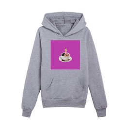 morning person 3 magenta Kids Pullover Hoodies