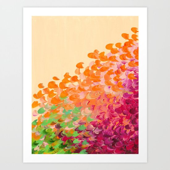 CREATION IN COLOR Autumn Infusion - Colorful Abstract Acrylic Painting Fall Splash Ombre Ocean Waves Art Print