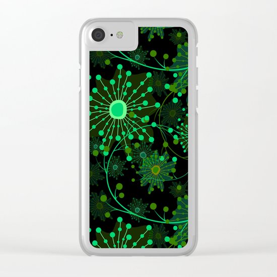 Black and green abstract pattern . Clear iPhone Case