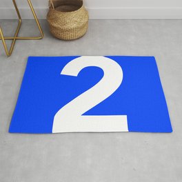 Number 2 (White & Blue) Area & Throw Rug