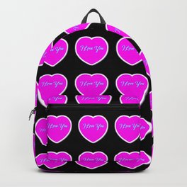 Neon Pink Love Heart Backpack