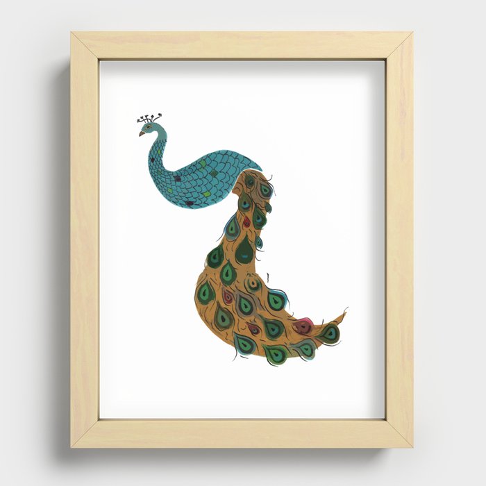 Florence the Peacock Recessed Framed Print