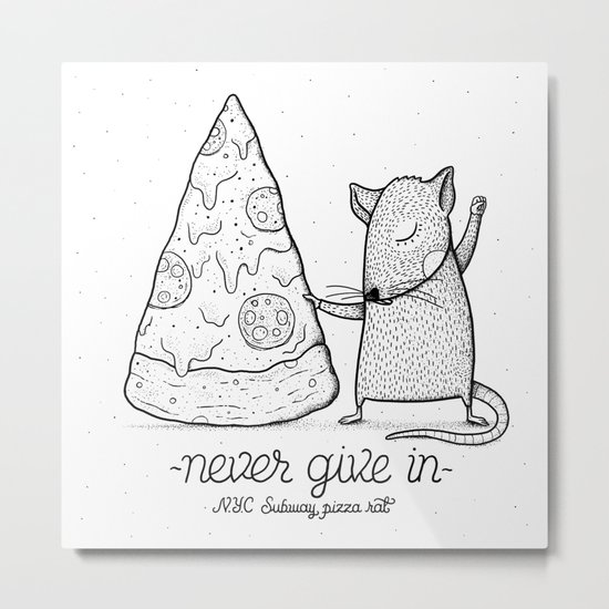 Pizza Rat Metal Print
