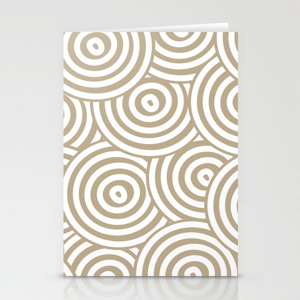 Tan and White Hypnotic Circle Pattern Pairs DE 2022 Trending Color Bamboo Screen DE6193 Stationery Cards