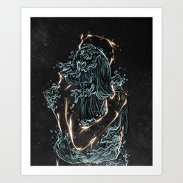 Water and fire. Art Print
